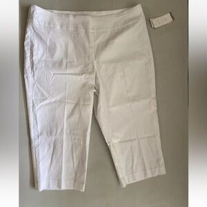 Women’s Casual Pants Pull On New stretchy White Tummy Control 24W Plus Size